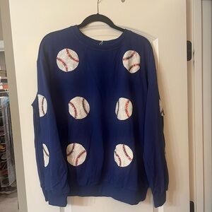 Sequin Baseball Sweatshirt